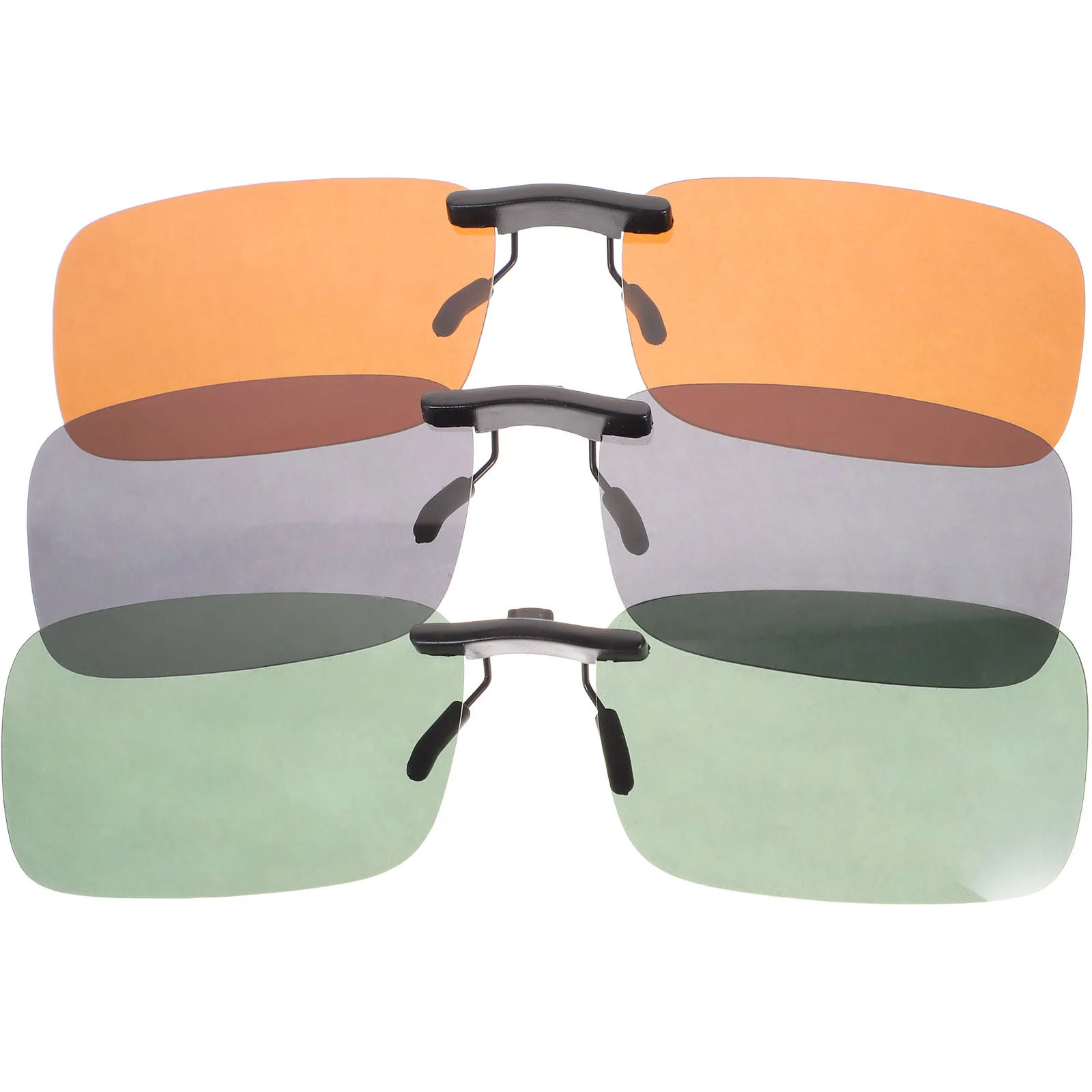 

3pc Polarized Sunglasses Clip Lightweight Driving Myopia Wear Men Women High Definition Safety Brake