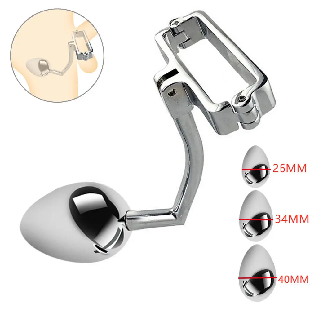 Metal Anal Plug Ball with Locking Sperm Ring Prostate Massager Weight Type Scrotum Stretcher Bondage Fetish Sex Toy Adult Game