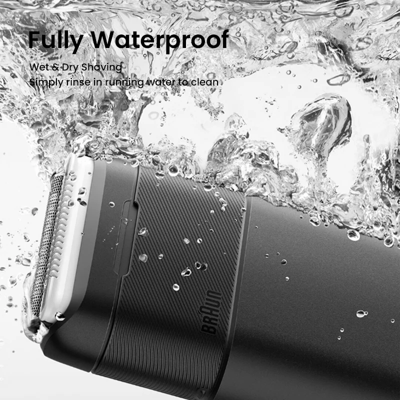 Мужская электробритва Braun, портативная электробритва, сетчатое лезвие из нержавеющей стали, сетка для сухого и влажного бритья, быстрая зарядка M1012
