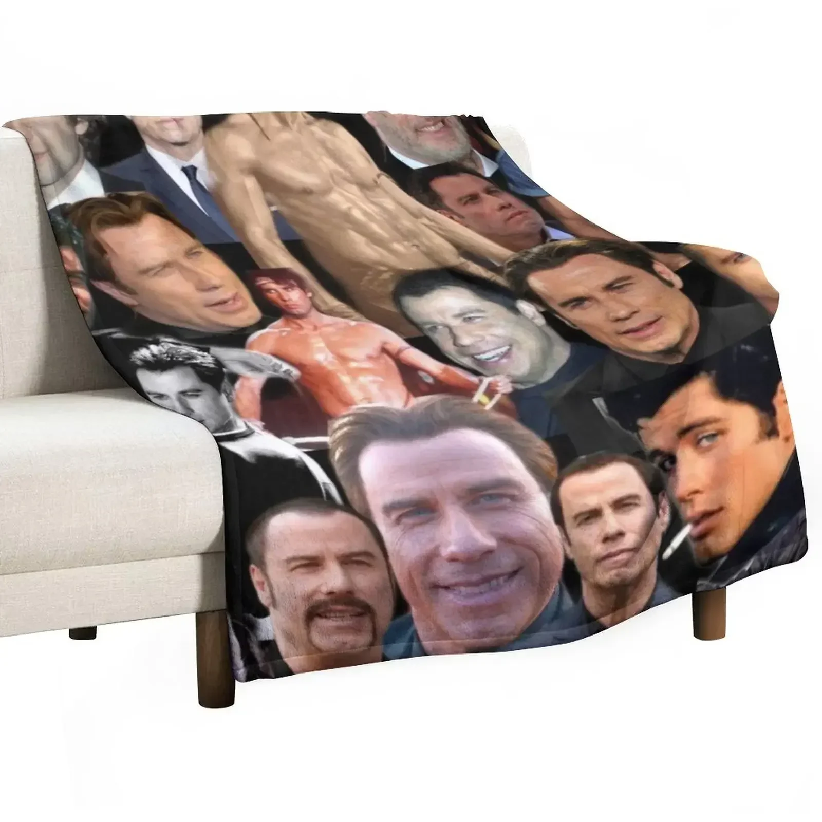 john travolta colllage Throw Blanket Tourist Decorative Sofa Loose Blankets