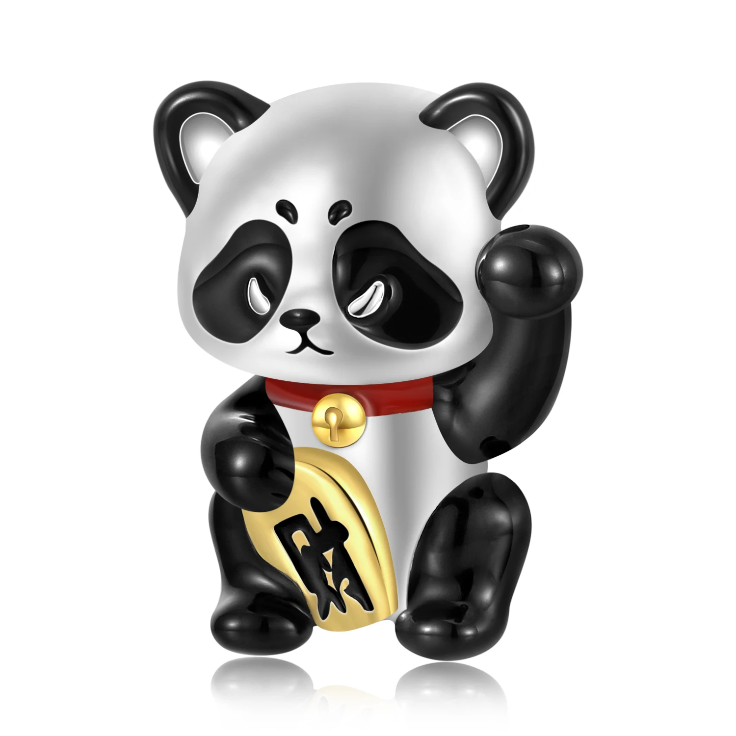 925 Sterling Silver Lucky Bell Caicai Cat Black Panda Bead Charms for Diy Bracelet Beads Pendant Birthday Jewelry Gifts