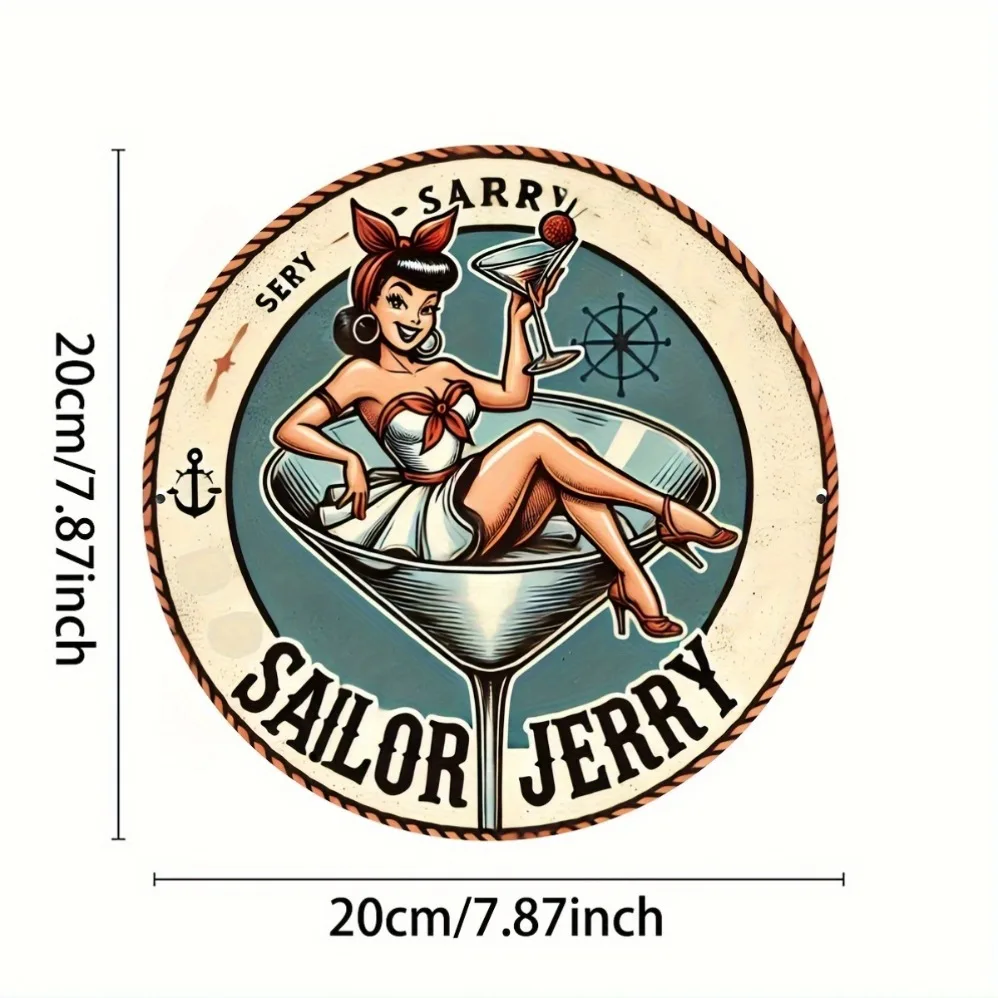لافتة Sailor Jerry Spiced Rum Tin - طراز قديم، مثالية لغرفة النوم والمطبخ وديكور غرفة الطعام |   هدية عائلية فريدة