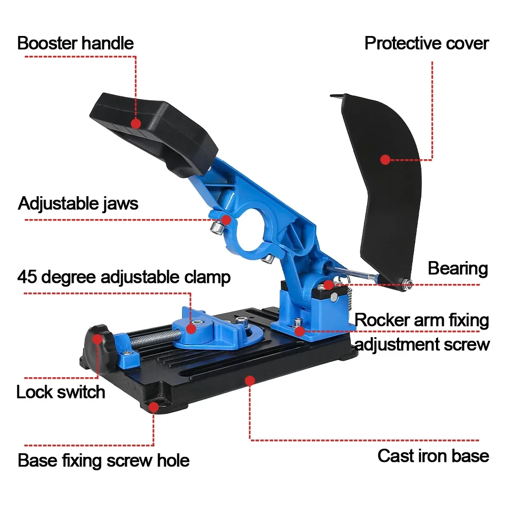 ALLSOME 2 in 1 Drill Stand Angle Grinder Stand Bracket Holder Support DIY Cutting Stand