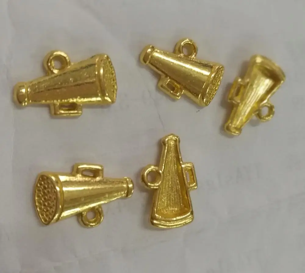 30pcs 15*7mm Tibetan Silver/gold Color Loudspeaker Design Charms H0008 H1044