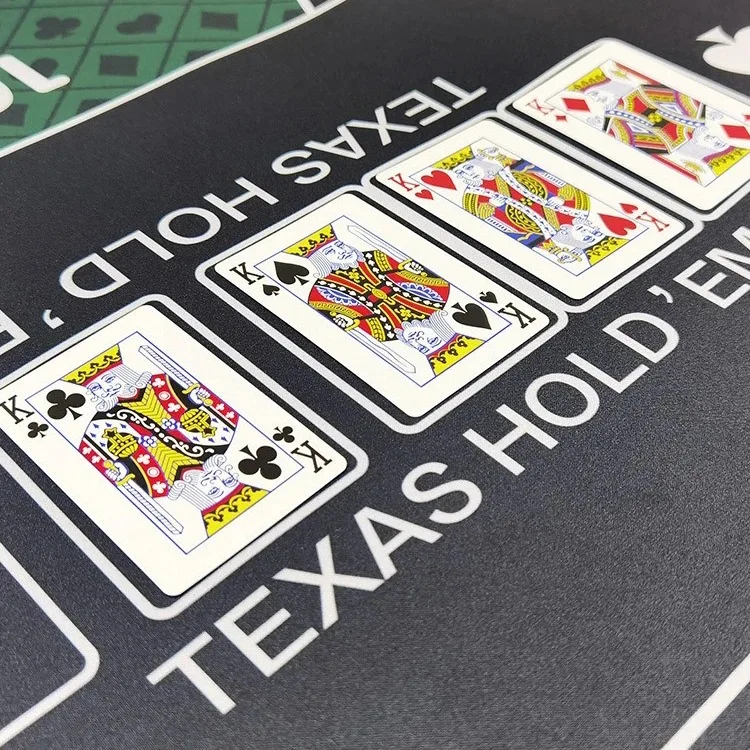 حصيرة طاولة البوكر Texas Hold 'em، مصممة بدقة 120 × 60 سم، مفرش طاولة بوكر صامت ومضاد للانزلاق، مفرش طاولة ملحقات الألعاب #3