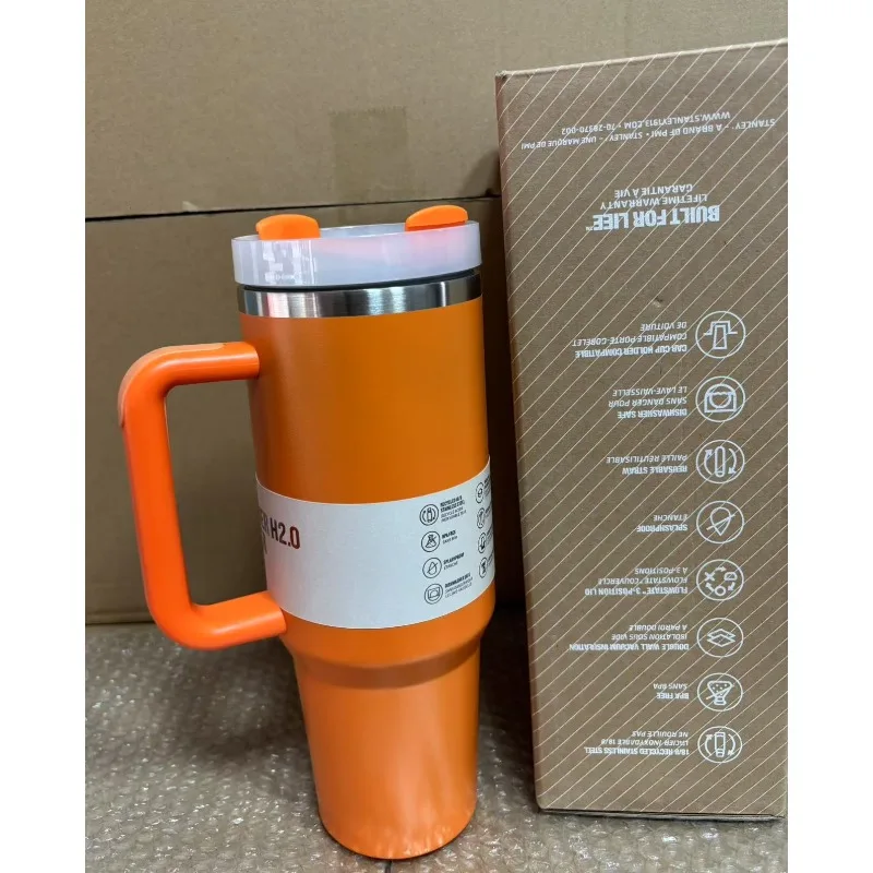 new 40oz tumbler with handle and straw |100% leak-proof insulated mug with lid and straw |made of stainless steel 40oz new