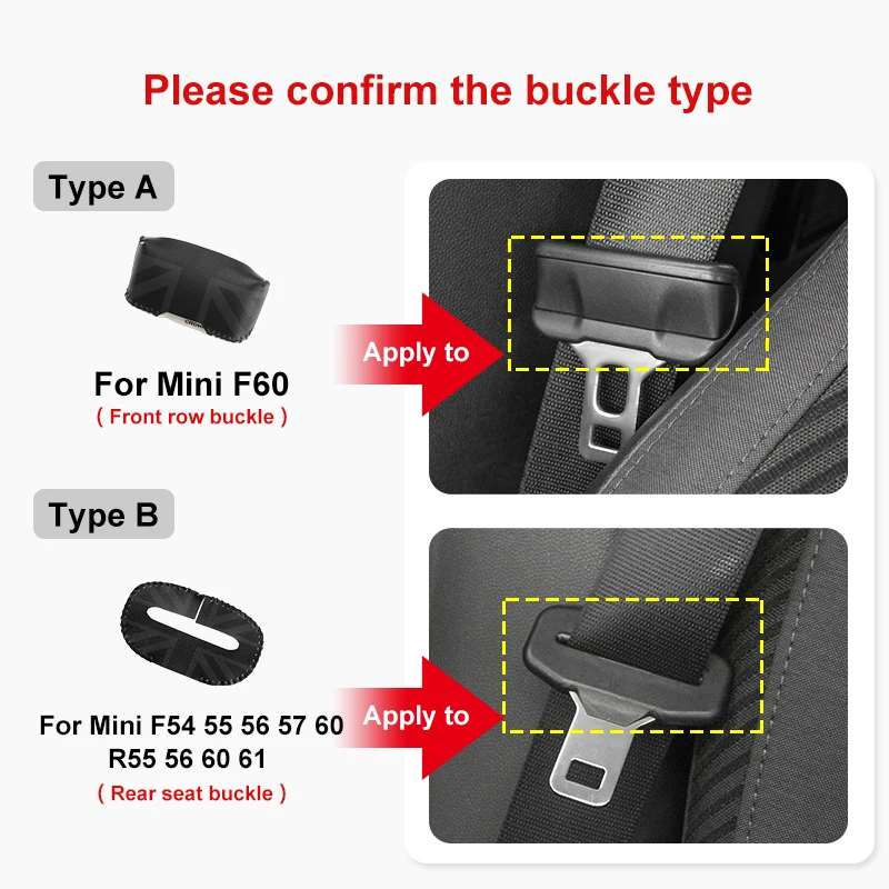 For Mini Cooper F56 F60 F54 F55 R56 R60 Car Seat Safety Buckle Protective Case Safety Seatbelt Lock Buckle Plug Decoration Cover