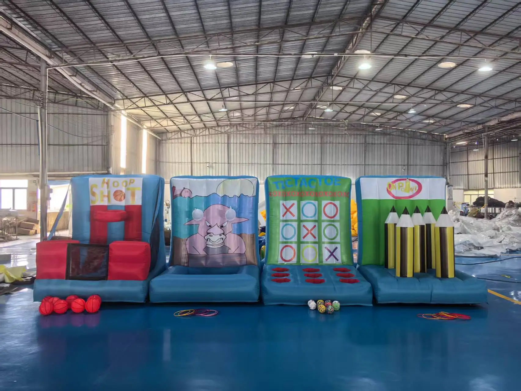 

Inflatable Carnival Group Games Set Booth 4 in 1 Inflatable Carnival Games