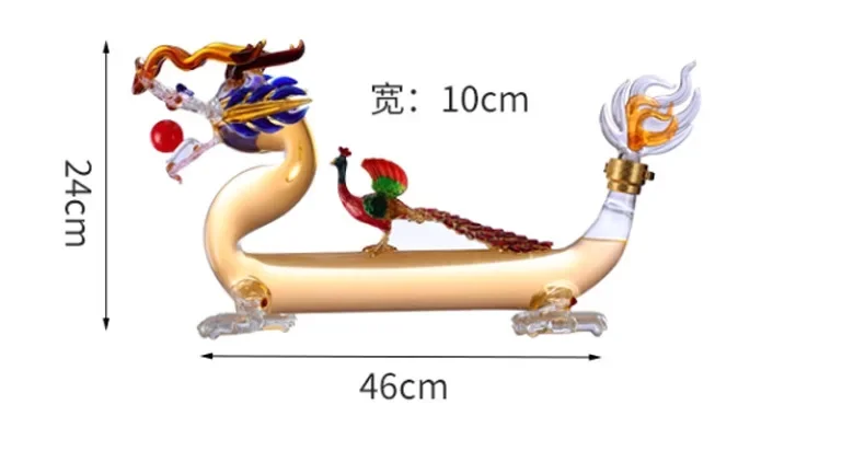 Glass sparkling wine bottle, creative high-end sealed Baijiu red wine empty bottle ornament, dragon and phoenix Chengxiang