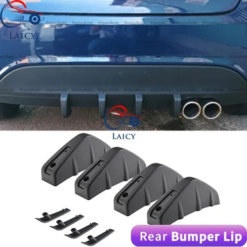 

LAICY 4pcs for V0lvo C30 C40 C70 S40 S60 S90 Rear Bumper Lip Rear Diffuser Defuzer Shark Fins Curved Spoiler Lip Wing Splitter