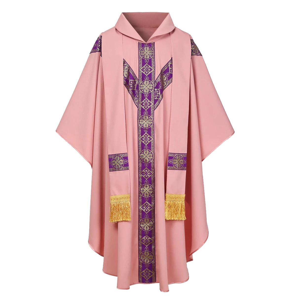 Halloween Priester Chasuble Katholische Kirche Pater Messegewänder Robe mit Quaste Geistlichen Robe – Detail 8