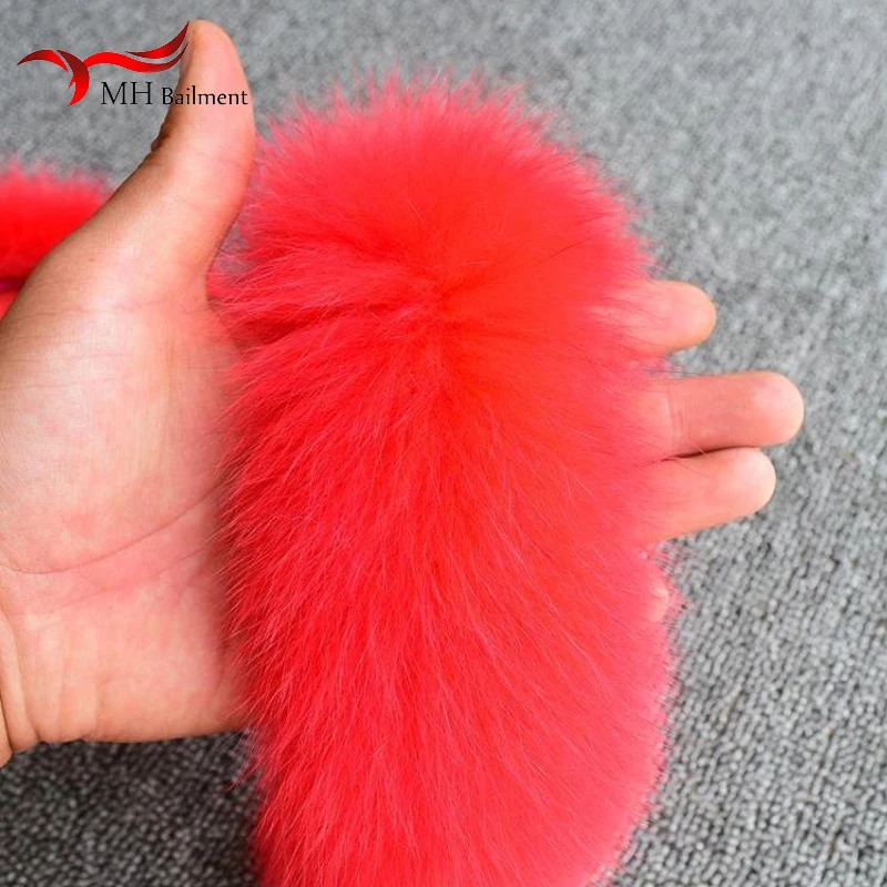 Natural Fur Scarf Winter New Real Fox Fur Collar Men Women Fashion Coat Collar 70*10CM Can Be Customized