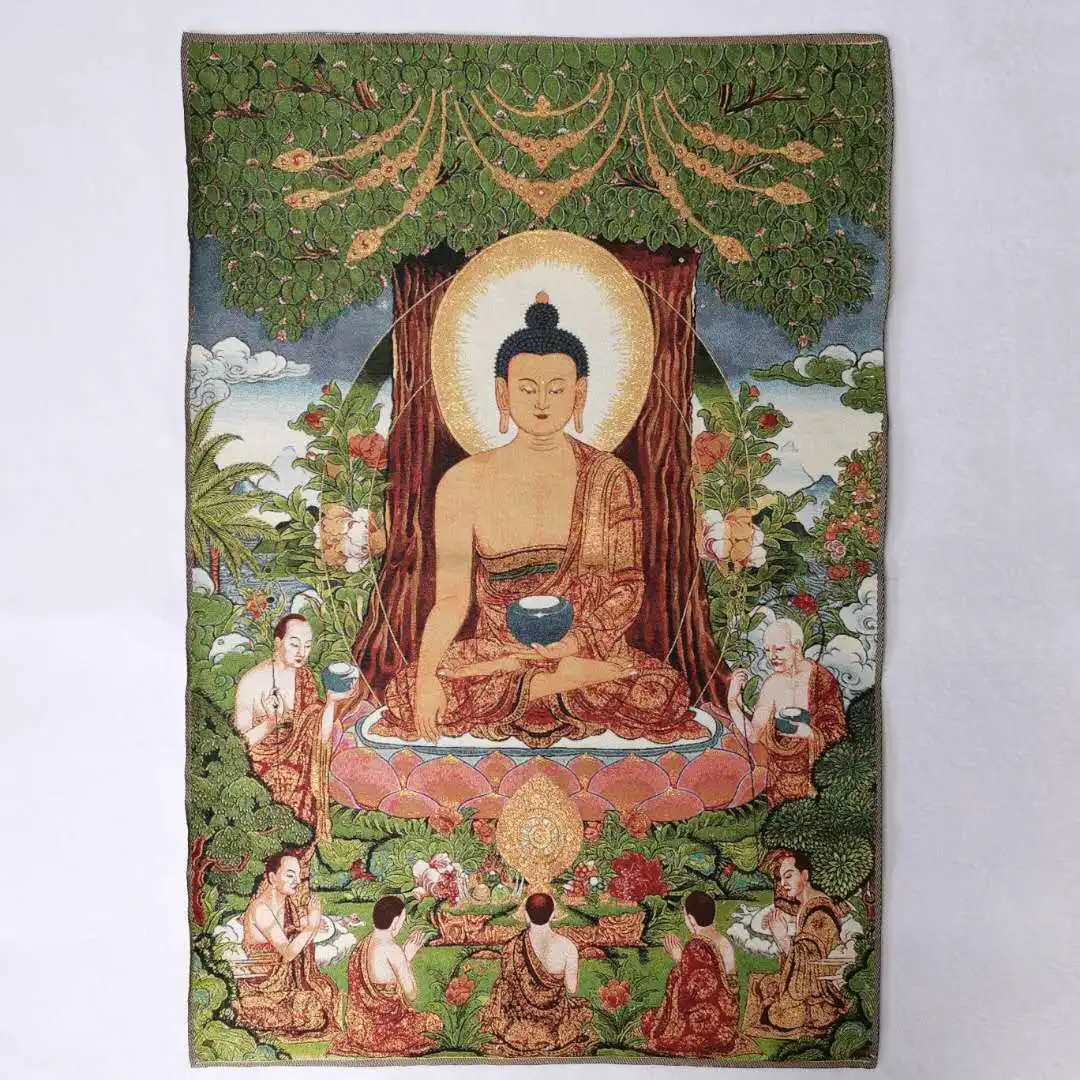 

36" Tibet Tibetan Cloth Silk Buddhism Sakyamuni Tathagata Tangka Thangka Mural