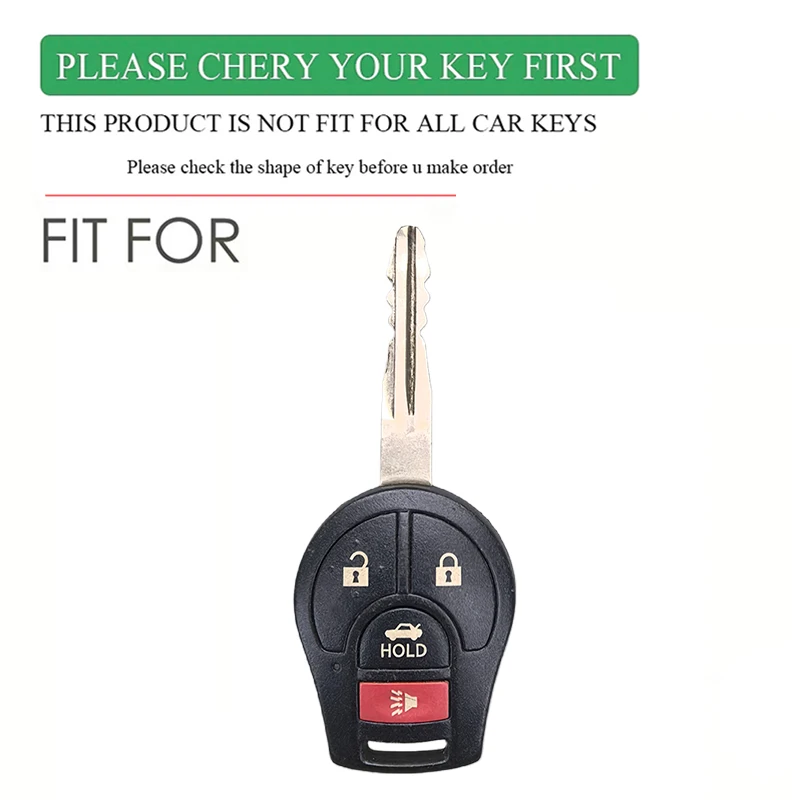 Keychain For NISSAN Juke March Qashqai Sunny Sylphy Tiida X-Trail 4 Buttons Car Key Case Cover Shell Fob Holder Key Protector - view 2