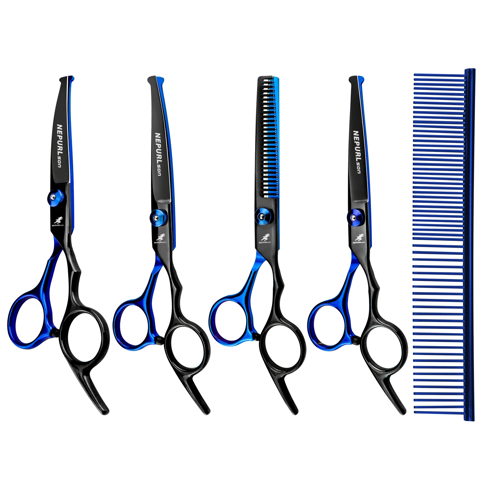 

6.5 "dog pet grooming scissors Thinning scissors Trimming scissors Cutting scissors Curved scissors 4 sets