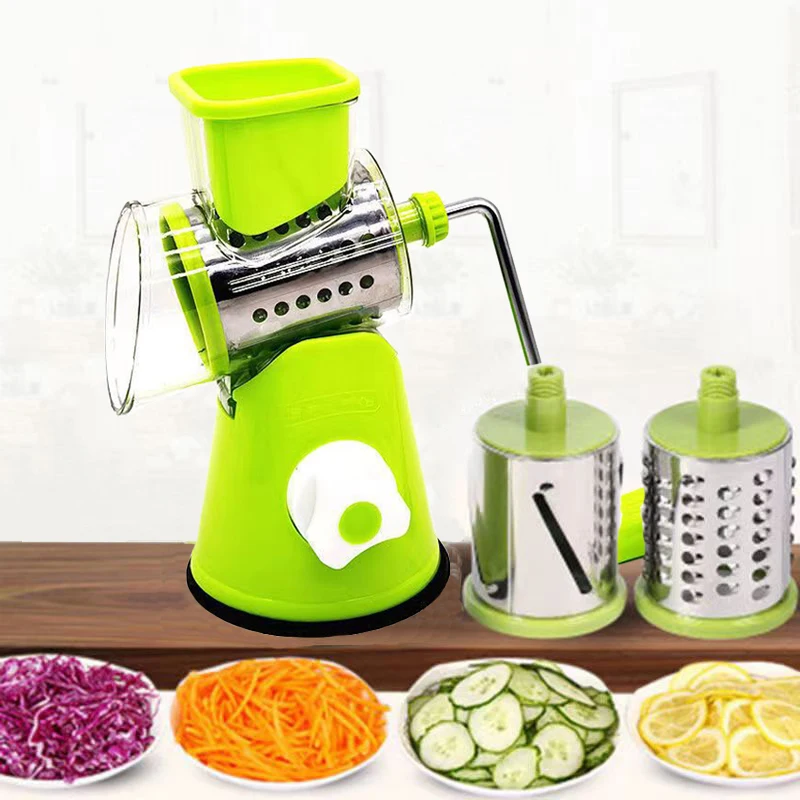 Multifunctional rotating vegetable grater, vegetable cutter, fruit machine, potato cutter, kitchen chopper gadget