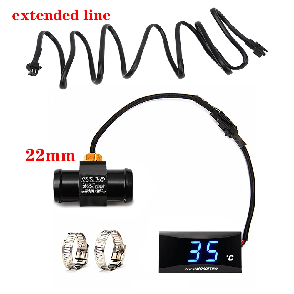 Jauge de température de l'eau bleue pour moto, mini thermomètre universel pour XMAX300 CB400 MT 07 09, capteur pour scooter de course