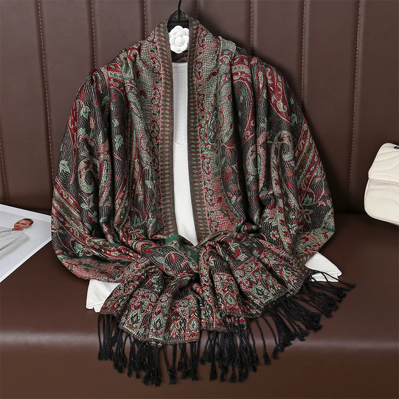 2025 Luxury Thick Cashmere Scarf Women Print New Wraps Pashmina Travel Poncho Warm Blanket Winter Bufanda Shawl Female Stoles image 4