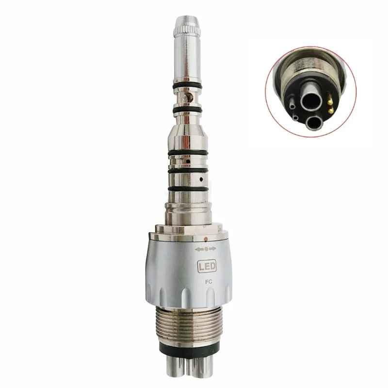 Factory K Type LED Fiber Optic Handpiece Coupler 6 Holes Quick Coupling Adaptor Dental Spare Parts Handpiece