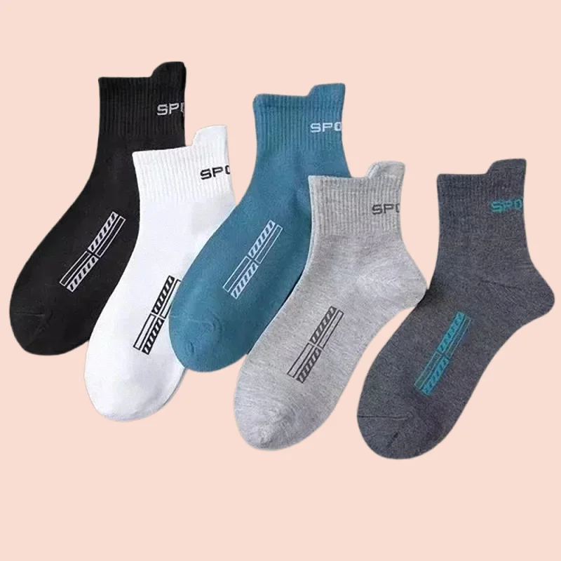 

5/10 Pairs 2024 Casual Breathable Male Run Sports Socks Cotton Ankle Men's Winter Black Socks New High Quality Men's Boat Socks