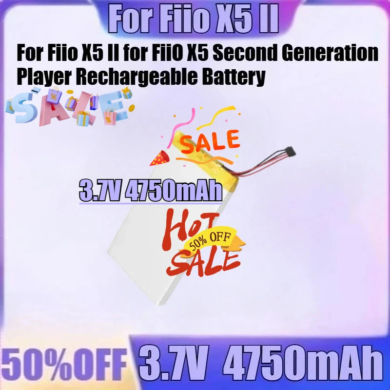 

3.7V 4750mAh For Fiio X5 II for FiiO X5 Second Generation Player Rechargeable Battery 3.7V 4750mAh Replacement Battery