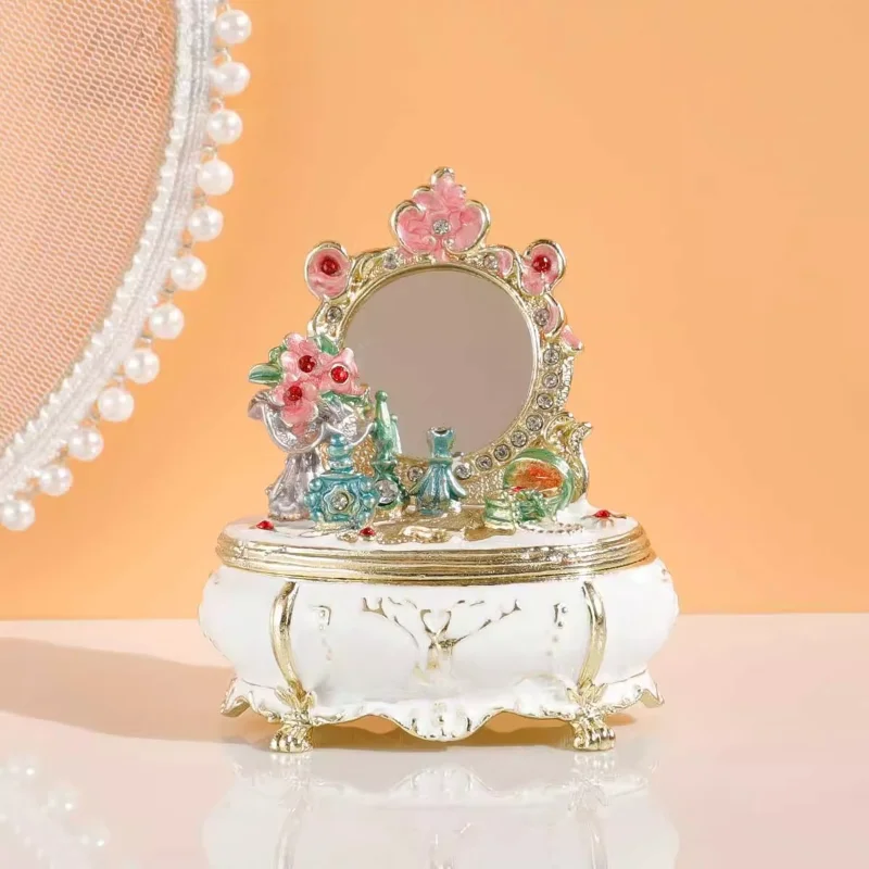 Enamel dresser mirror jewelry box ornament Middle Eastern retro makeup mirror craft gift