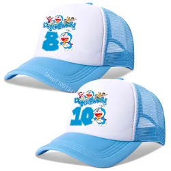 Doraemon Peaked Cap Birthday Figure Baseball Cap Fashion Cartoon Summer Breathable Mesh Hat Parent-child Hats Print Peacoat Gift