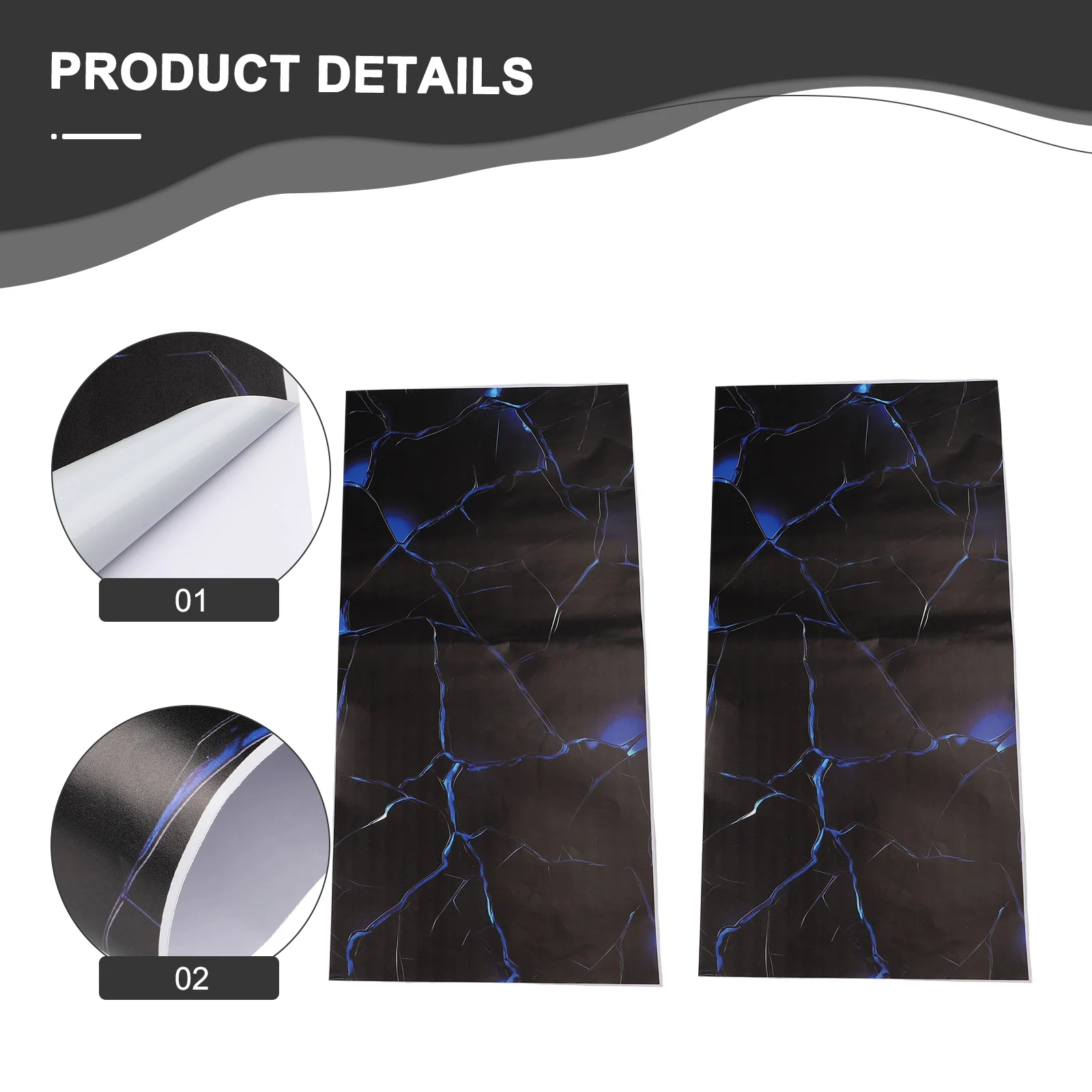 19.68in X 9.84in 50cm X 25cm Car B-Pillar Decal Unique 3D Crack Design Decal DIY Car Decal Versatile Application