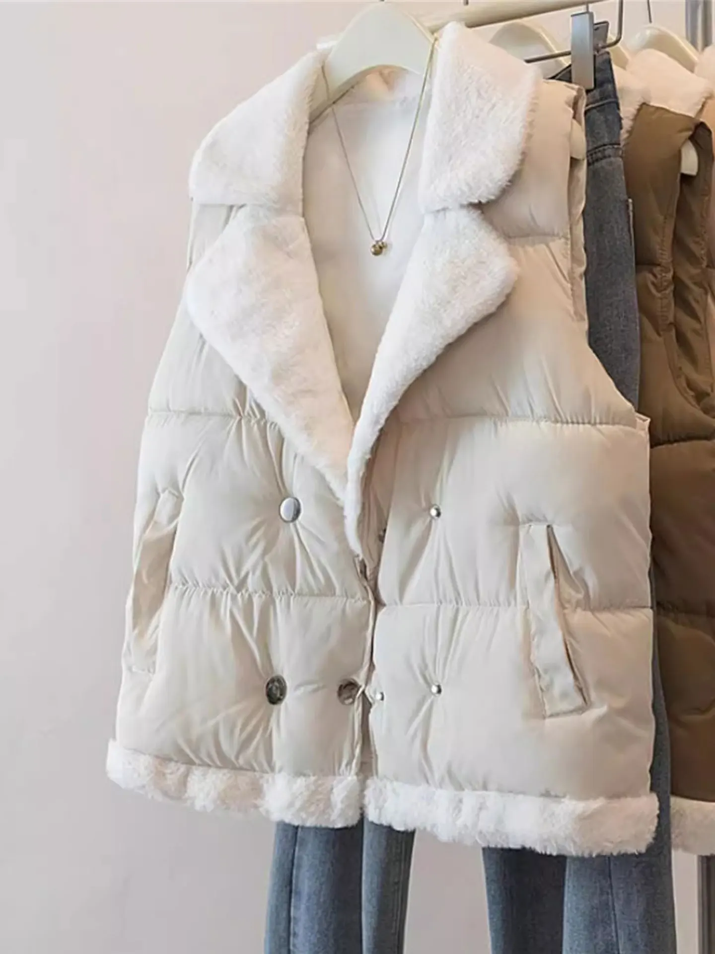 

Женский свободный жилет из искусственного меха в корейском стиле, повседневный, осенне-зимний, для многослойных образов, больших размеров