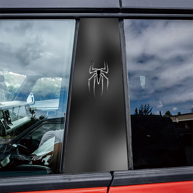 

2 pieces car center pillar stickers Spider Scratch-resistant protective film