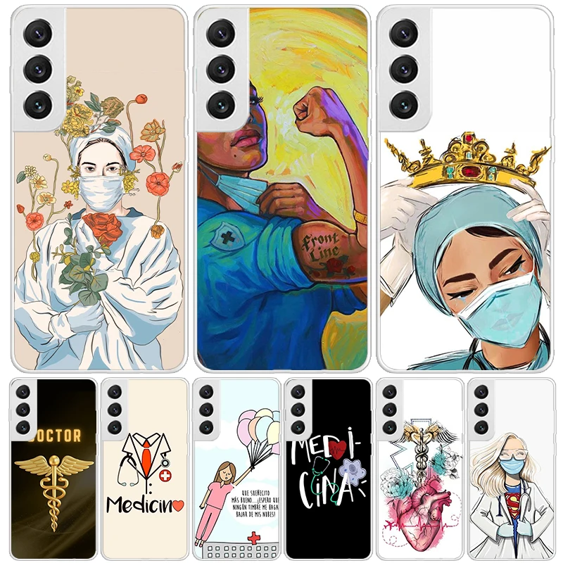 Medicine Nurse Doctor Phone Case For Samsung Galaxy S24 S23 S22 S21 FE S20 Ultra S10 Plus S10E S9 S8 + Art Customized Coque Capa