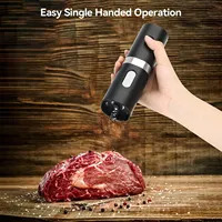 Electric Automatic Salt Pepper Grinder Spice Mill Refillable with Rechargeable Base Adjustable Coarseness LED Light Kitchen Tool