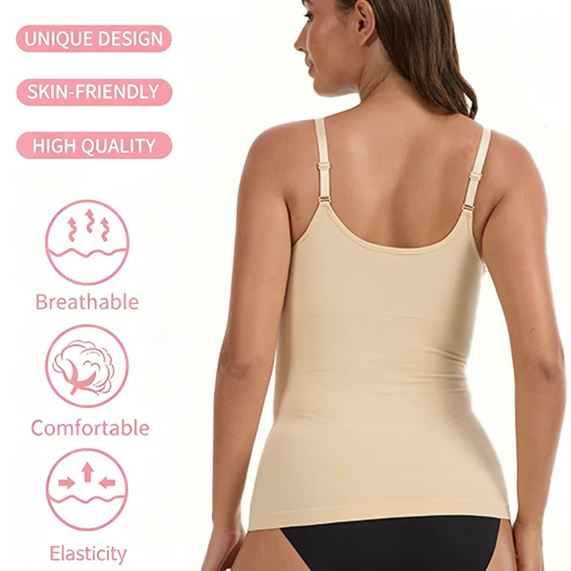 

Women Sleeveless Shapewear Tank Tops Adjustable Strap Fajas Tummy Control Body Shaper Sexy O Neck Underwear Compression Shirts