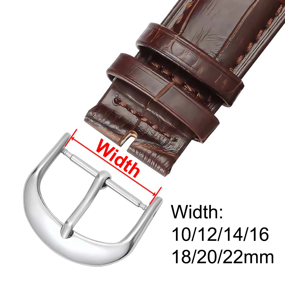 Edelstahl-Uhrenverschluss, Dornschließe für Uhrenarmbänder, 10mm 12mm 14mm 16mm 18mm 20mm 22mm Uhrenzubehör – Detail 3