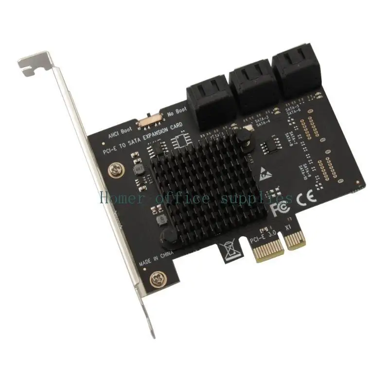 

K43B 6 Port SATA3.0 PCIe Expansion Card PCI for Express PCIe Hub Adapter 6-port Controller Extender Card+ Brack