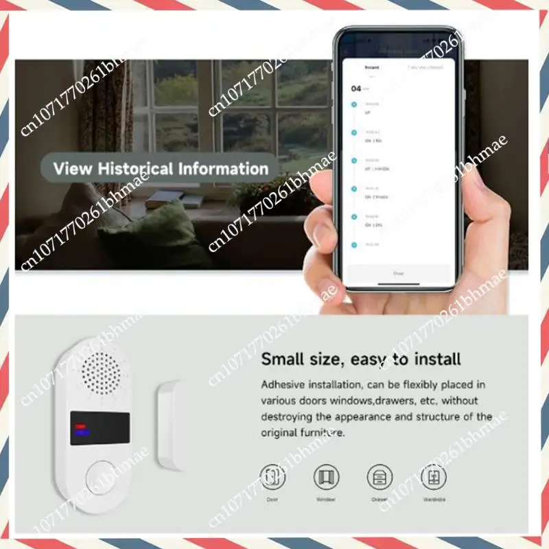 -A21Z Sensore wireless per porte e finestre Sistema di allarmi di sicurezza antifurto Apertura del sensore magnetico per porte 130Db Allarmi di sicurezza