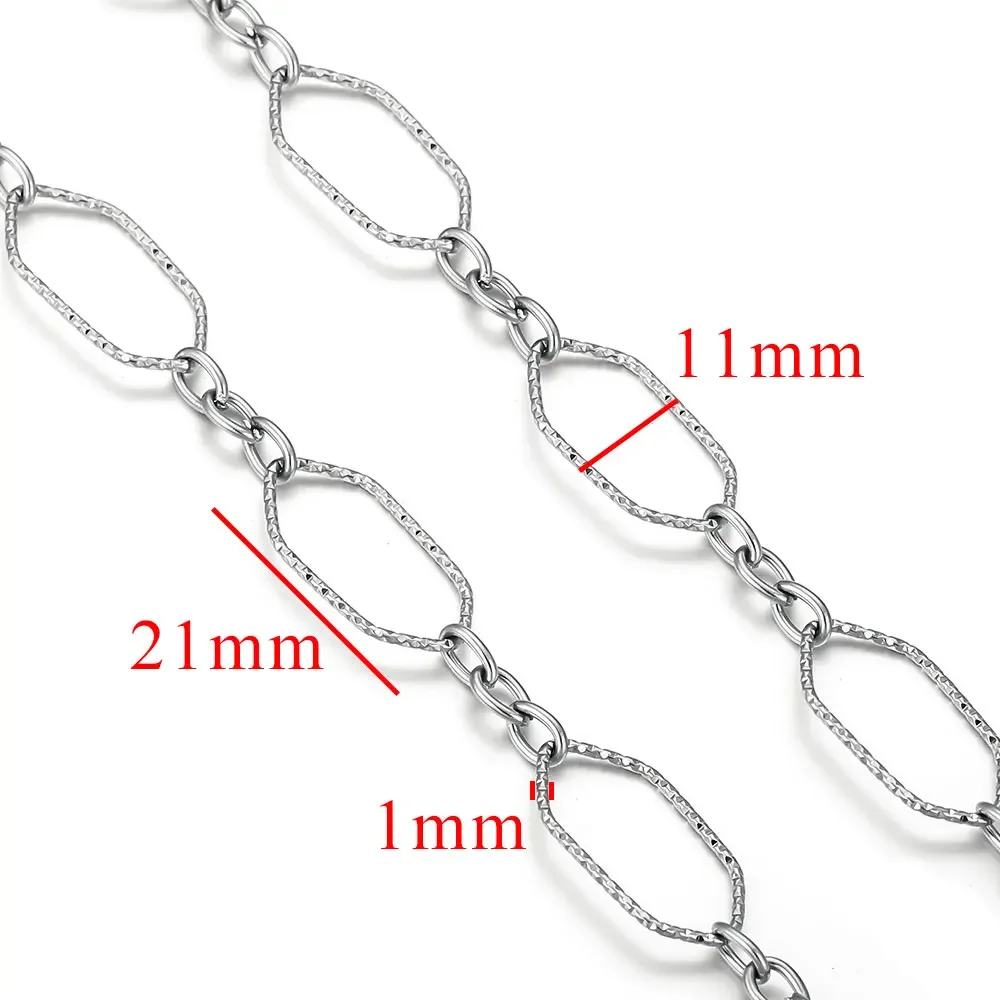 1m Stainless Steel DIY Chains, Jewelry Making Materials