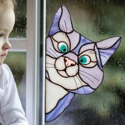 1Pcs Household Animal Cats And Dogs Stickers Door And Window Glass Car Glass Decoration Stickers Holiday Party Decorations