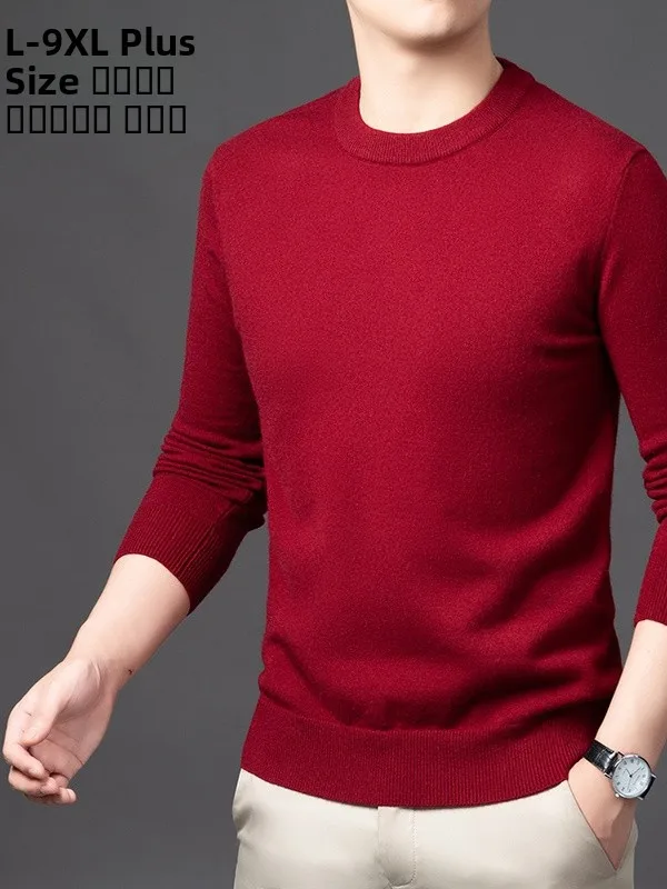 

plus Size Men's round Ne Knitwear Long Sve Casual Base Layer Sweater Extra Large Fit Autumn Winter Loose Comfortable Fas...
