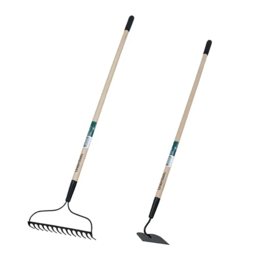 

Union Tools Garden Soil Prep Bundle: Bow Rake and Garden Hoe