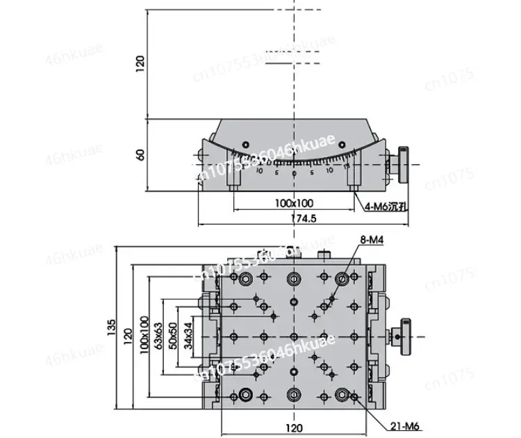 Precision Manual Angle Table Optical Pitch Table Goniometer Slide Table PT-SD311/312