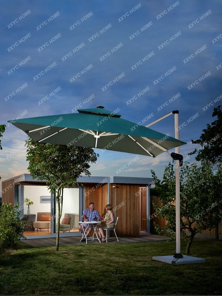 Courtyard Outdoor Sunshade Outdoor Roman Umbrella with Lights Roman Security Pavilion Umbrella Garden Terrace Sun Folding rella