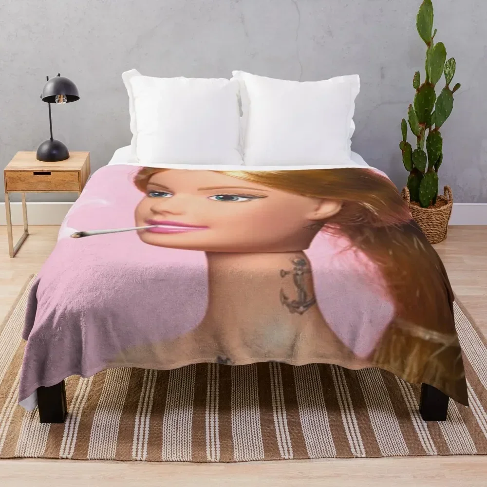 

Doll Grown Up Throw Blanket Warm Accent Blanket for Living Room Decoration