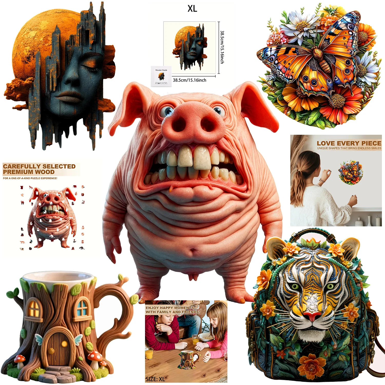 Wooden Puzzle With Irregular Shapes For Leisure And Entertainment Halloween Christmas And Birthday Gifts