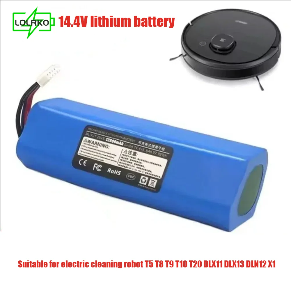 

Premium Cleaning Robot Battery Pack 14.4V Lithium Battery Compatible with T5 T8 T9 T10 T20 DLX11 DLX13 DLN12 X1 Models