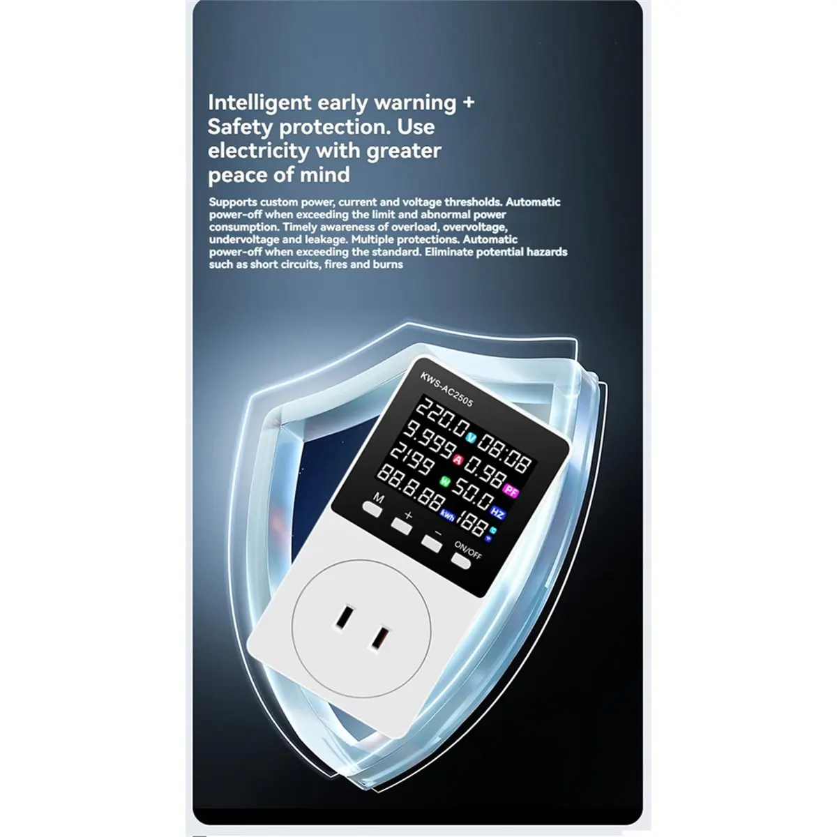 L70A Smart Power Meter Socket Current Voltage Wattage Kwh Test Meter Electric Consumption Analyzer US Plug