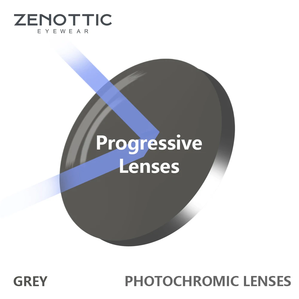 ZENOTTIC Anti-Blaulicht-Photochrome Serie 1,56 1,61 1,67 1,74 Asphärische Brillengläser aus CR-39-Harz mit Sehstärke, Myopie-Linse