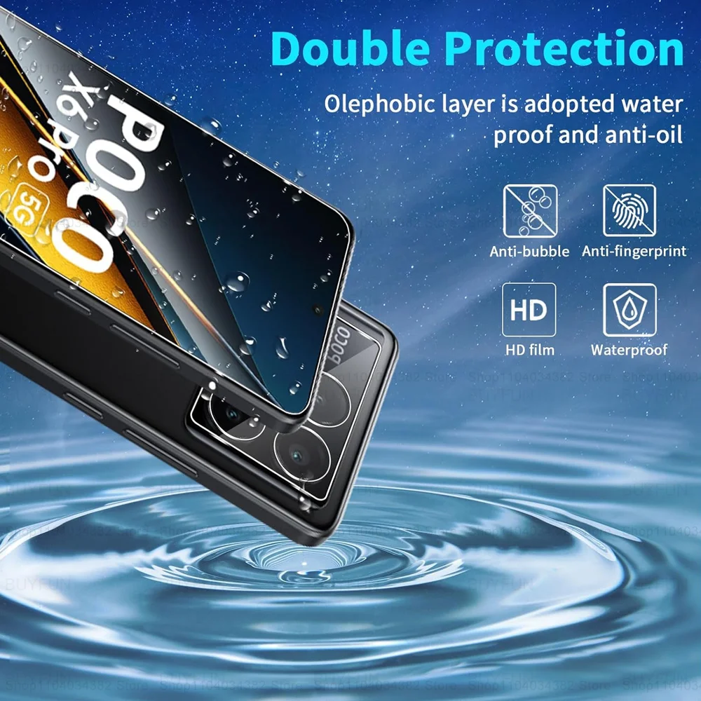 PocoX6 Pro Glass For Xiaomi Poco X6 Pro Tempered Glass 3D HD Curved Lens Film PocoX6Pro Little X6Pro X 6 Pro 5G Screen Protector