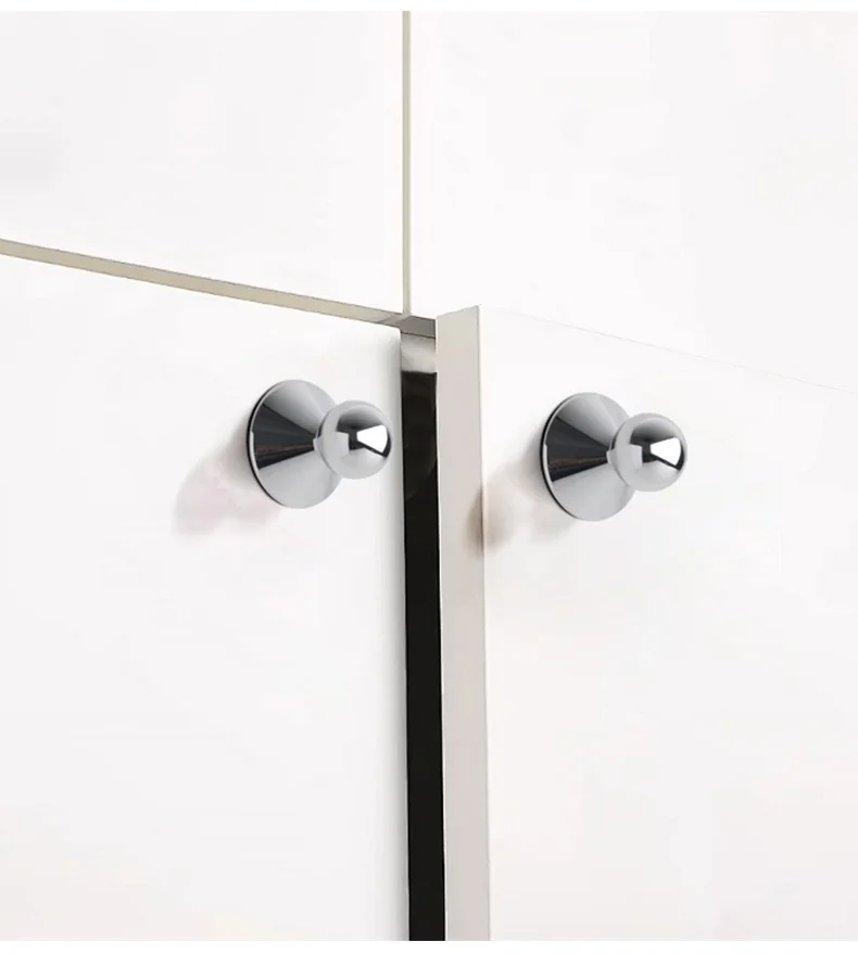 Modern Simple Fashion Solid Brass Drawer of Cabinet Dresser Knob Shiny Silver Chrome Kitchen Cupboard Wardrobe Hardware Handle