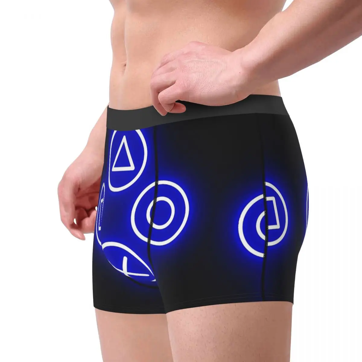 Console Neon Knopen (Blauw) Heren Boxershorts Ondergoed Zeer Ademend Cadeau-Idee Van Hoge Kwaliteit